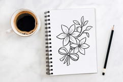 Flowers and Bow Floral Illustration Clipart PNG Product Image 3