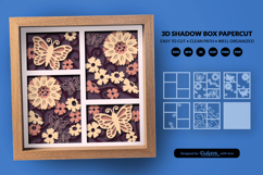 Flowers and Butterfly Shadow Box SVG - 3D Home Decor Cut Fil Product Image 2