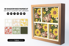 Flowers and Butterfly Shadow Box SVG - 3D Home Decor Cut Fil Product Image 2