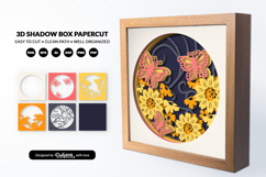 Flowers and Butterfly Shadow Box SVG - 3D Home Decor Cut Fil Product Image 2