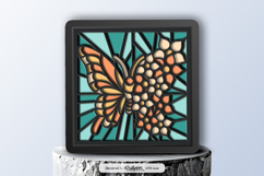 Flowers and Butterfly Spring Stained Glass Shadow Box Product Image 3