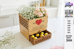 Flowers and Chocolate Box Laser Cut | Mother's Day Gift Idea Product Image 1