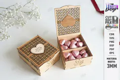 Flowers and Chocolate Box Laser Cut | Mother's Day Gift Idea Product Image 1