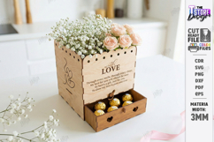 Flowers and Chocolate Box Laser Cut | Mother's Day Gift Idea Product Image 1