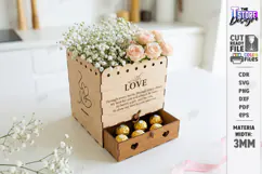 Flowers and Chocolate Box Laser Cut | Mother's Day Gift Idea Product Image 1