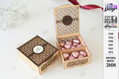 Flowers and Chocolate Box Laser Cut | Mother's Day Gift Idea Product Image 1
