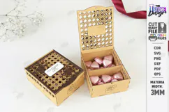 Flowers and Chocolate Box Laser Cut | Mother's Day Gift Idea Product Image 1