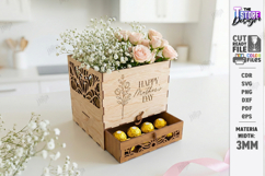 Flowers and Chocolate Box Laser Cut | Mother's Day Gift Idea Product Image 1