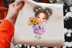 Flowers and Girls Clipart Sublimation Product Image 2