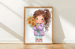 Flowers and Girls Clipart Sublimation Product Image 3