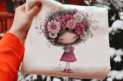 Flowers and Girls Clipart Sublimation Product Image 2
