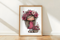 Flowers and Girls Clipart Sublimation Product Image 3