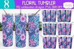 Flowers and glitter 20oz tumbler wrap sublimation PNG BUNDLE Product Image 1