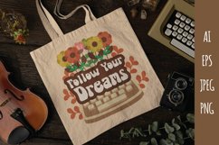 Follow Your Dreams with Flowers with Typewriter Design Product Image 1