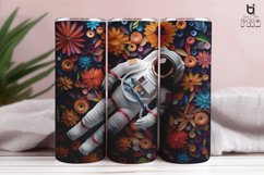 Flowers Astronaut 3D Tumbler Sublimation Bundle Product Image 13
