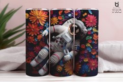 Flowers Astronaut 3D Tumbler Sublimation Bundle Product Image 3
