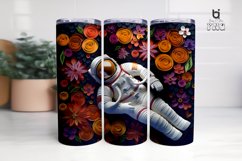 Flowers Astronaut 3D Tumbler Sublimation Bundle Product Image 6