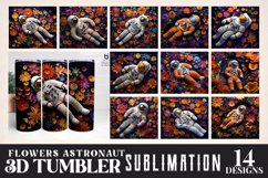 Flowers Astronaut 3D Tumbler Sublimation Bundle Product Image 1