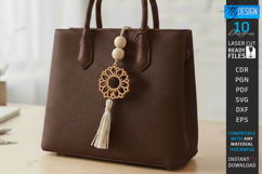 Flower Bag Tags Laser Cut Bundle | Boho Bag Charms | Macrame Product Image 9