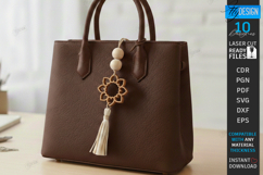 Flower Bag Tags Laser Cut Bundle | Boho Bag Charms | Macrame Product Image 8