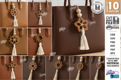 Flower Bag Tags Laser Cut Bundle | Boho Bag Charms | Macrame Product Image 1