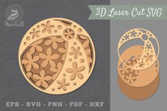 Flowers Ball Lasercut Decoration SVG Product Image 1