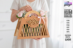 Flowers Basket Laser Cut | Floral Basket | Bouquet Holder Product Image 1