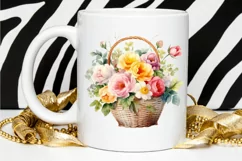 Flowers Basket Watercolor PNG Clipart Product Image 2