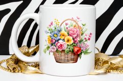 Flowers Basket Watercolor PNG Clipart Product Image 2