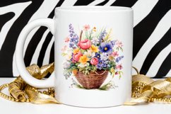 Flowers Basket Watercolor PNG Clipart Product Image 2