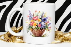Flowers Basket Watercolor PNG Clipart Product Image 2