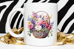 Flowers Basket Watercolor PNG Clipart Product Image 2