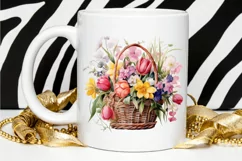 Flowers Basket Watercolor PNG Clipart Product Image 2