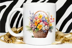 Flowers Basket Watercolor PNG Clipart Product Image 2