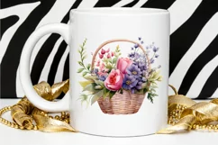 Flowers Basket Watercolor PNG Clipart Product Image 2