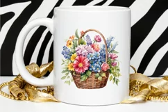Flowers Basket Watercolor PNG Clipart Product Image 2