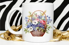 Flowers Basket Watercolor PNG Clipart Product Image 2