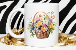 Flowers Basket Watercolor PNG Clipart Product Image 2