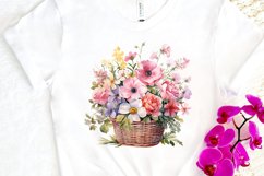 Flowers Basket Watercolor PNG Clipart Product Image 3