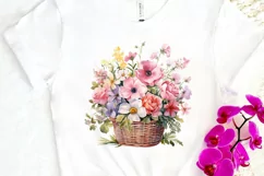 Flowers Basket Watercolor PNG Clipart Product Image 3