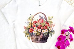 Flowers Basket Watercolor PNG Clipart Product Image 3