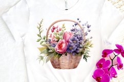 Flowers Basket Watercolor PNG Clipart Product Image 3