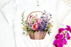 Flowers Basket Watercolor PNG Clipart Product Image 3