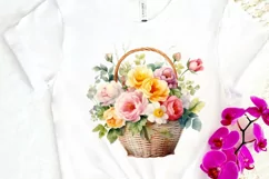 Flowers Basket Watercolor PNG Clipart Product Image 3
