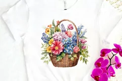 Flowers Basket Watercolor PNG Clipart Product Image 3