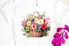 Flowers Basket Watercolor PNG Clipart Product Image 3