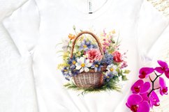 Flowers Basket Watercolor PNG Clipart Product Image 3