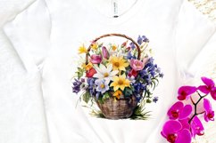 Flowers Basket Watercolor PNG Clipart Product Image 3