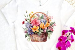 Flowers Basket Watercolor PNG Clipart Product Image 3