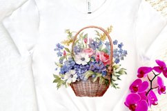 Flowers Basket Watercolor PNG Clipart Product Image 3